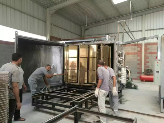 İyi bir fiyat. Dekoratif fayanslar için özel olarak yapılmış vakum odası ile UV-Durumlu Tam Otomatik Kontrol PVD Vakum Kaplama Makinesi çevrimiçi